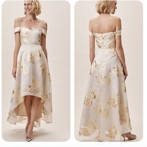 Aidan Mattox Off the Shoulder High-Low Organza Dress